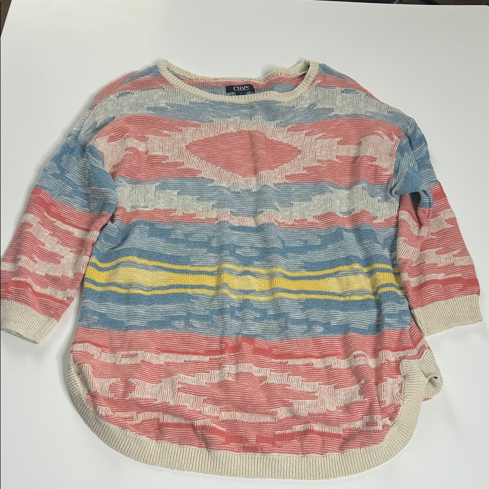 Chaps Multicolor Patterned Sweater